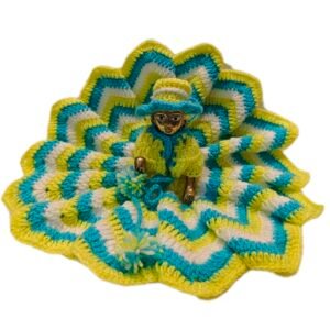 zigzag pattern trendy woolen poshak for laddu gopal with cap