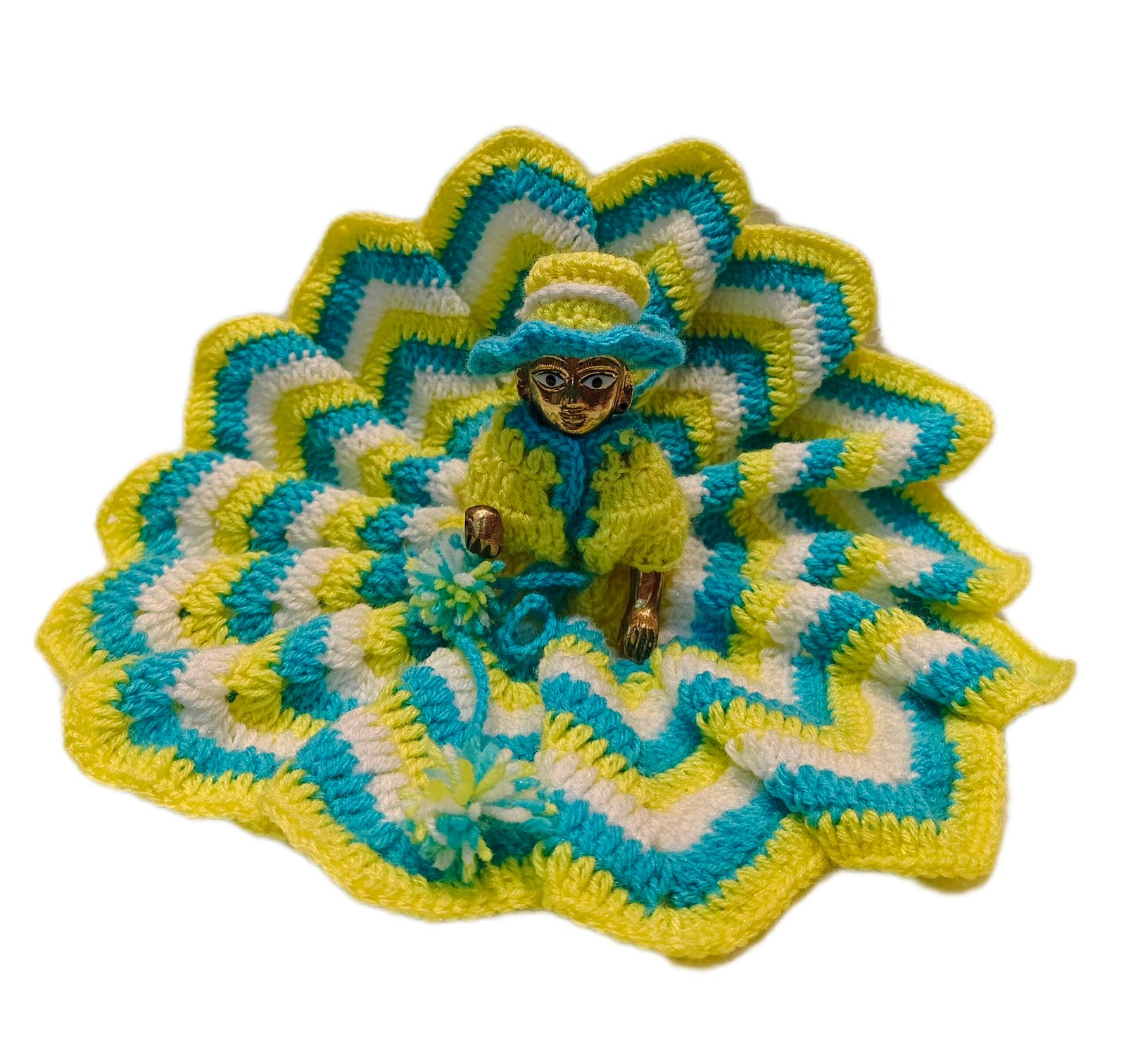 zigzag pattern trendy woolen poshak for laddu gopal with cap 1 zigzag pattern trendy woolen poshak for laddu gopal with cap