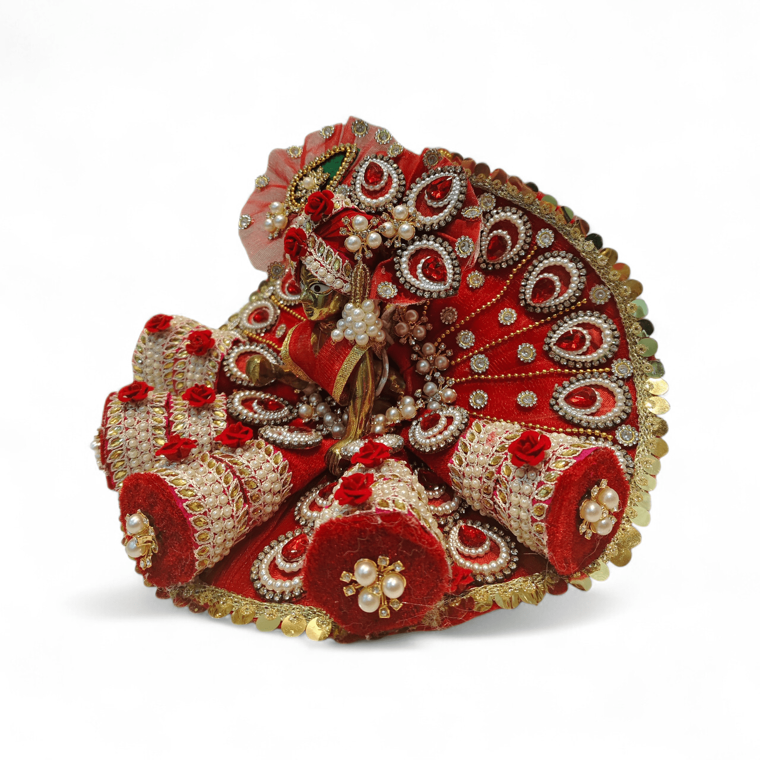 Premium Red Velvet laddu gopal poshak With Heavy Mukut 2 premium-red-velvet-laddu-gopal-poshak