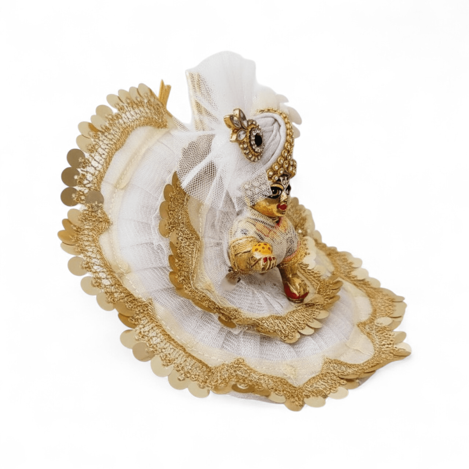 Breathtaking White Sequin Laddu Gopal Dress with Mukut 2 breathtaking-white-sequin-laddu-gopal-dress