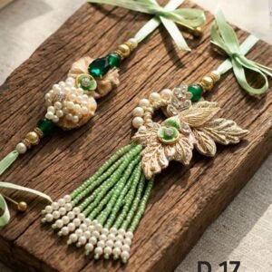Exclusive Zardosi Work Bhaiya Bhabhi Rakhi Set